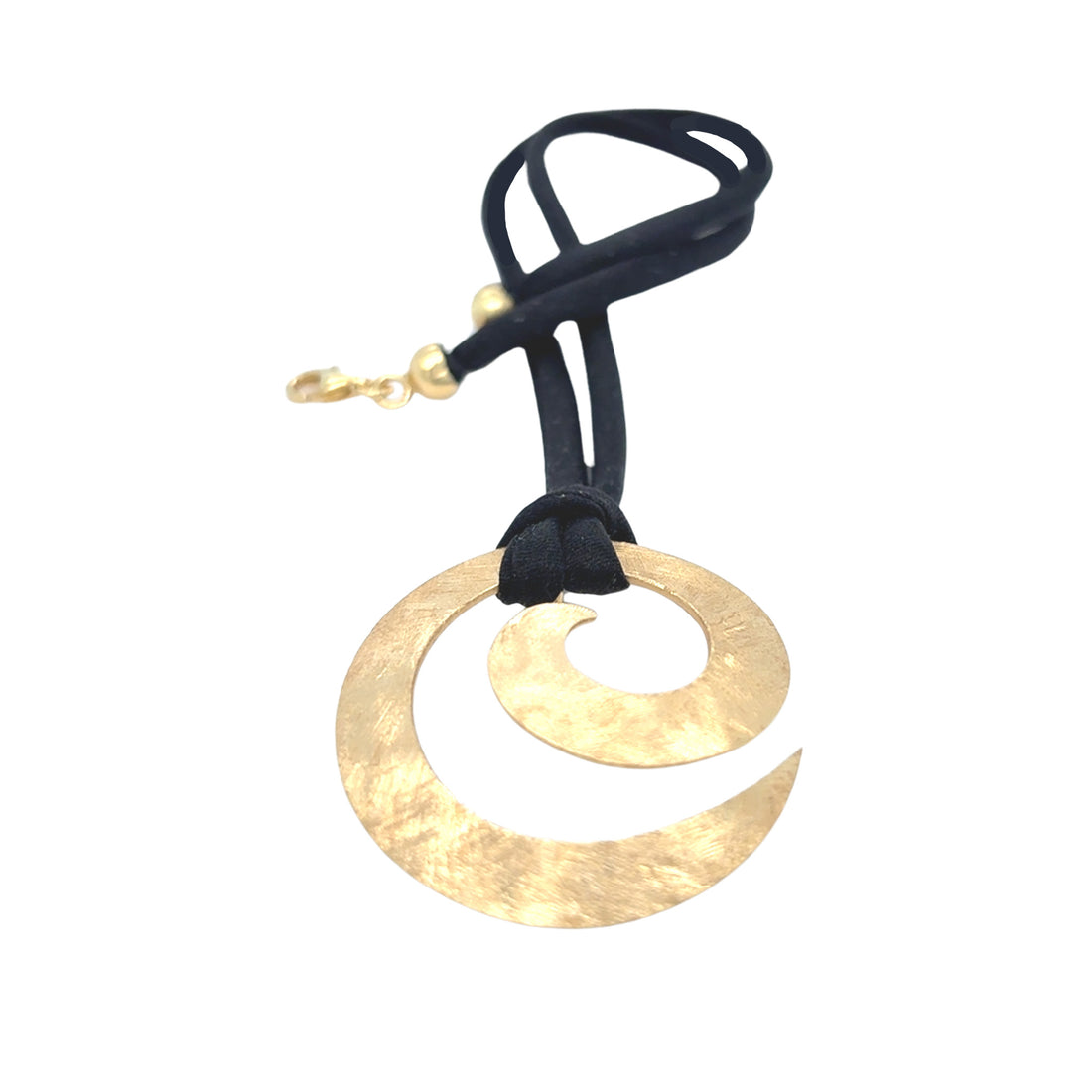 Pirouette necklace, goldplated, left.