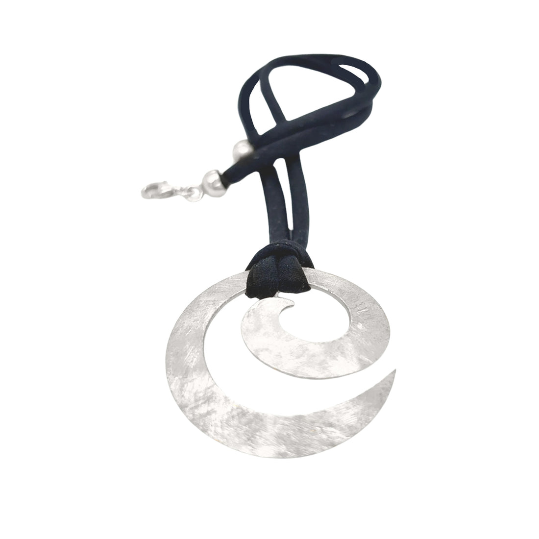 Pirouette necklace, silver, left.