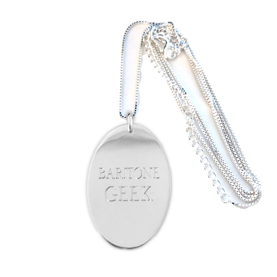 Al segno ellips mighty tenor silver necklace with venetian chain.