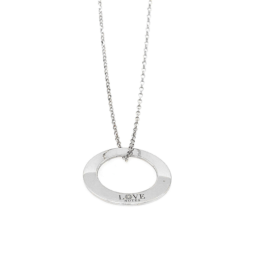 Al segno rondo necklace in silver with rolo chain.