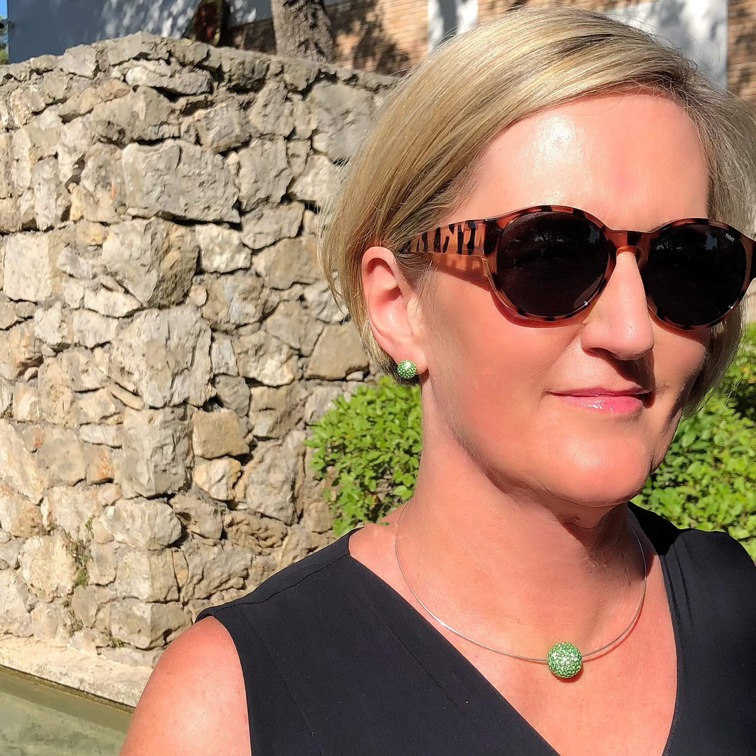 Capriccio stud and necklace lime inspiration.