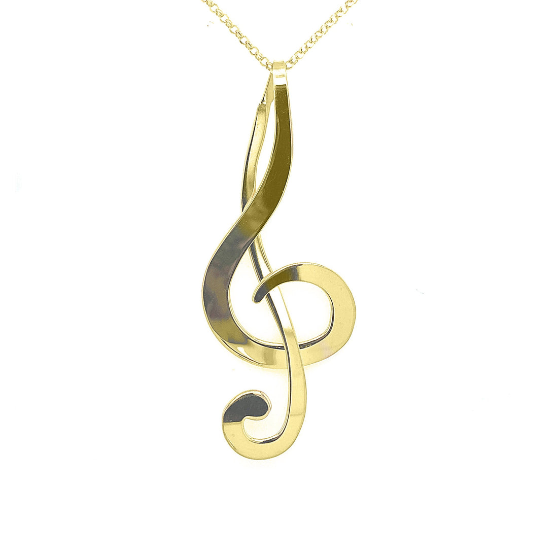 Chiavi G largo necklace goldplated with medium rolo chain.