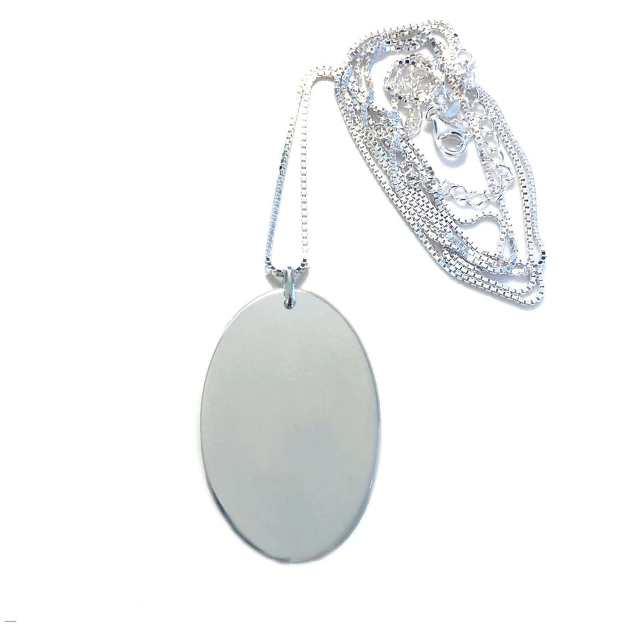 Al segno ellips basic silver necklace with venetian chain.